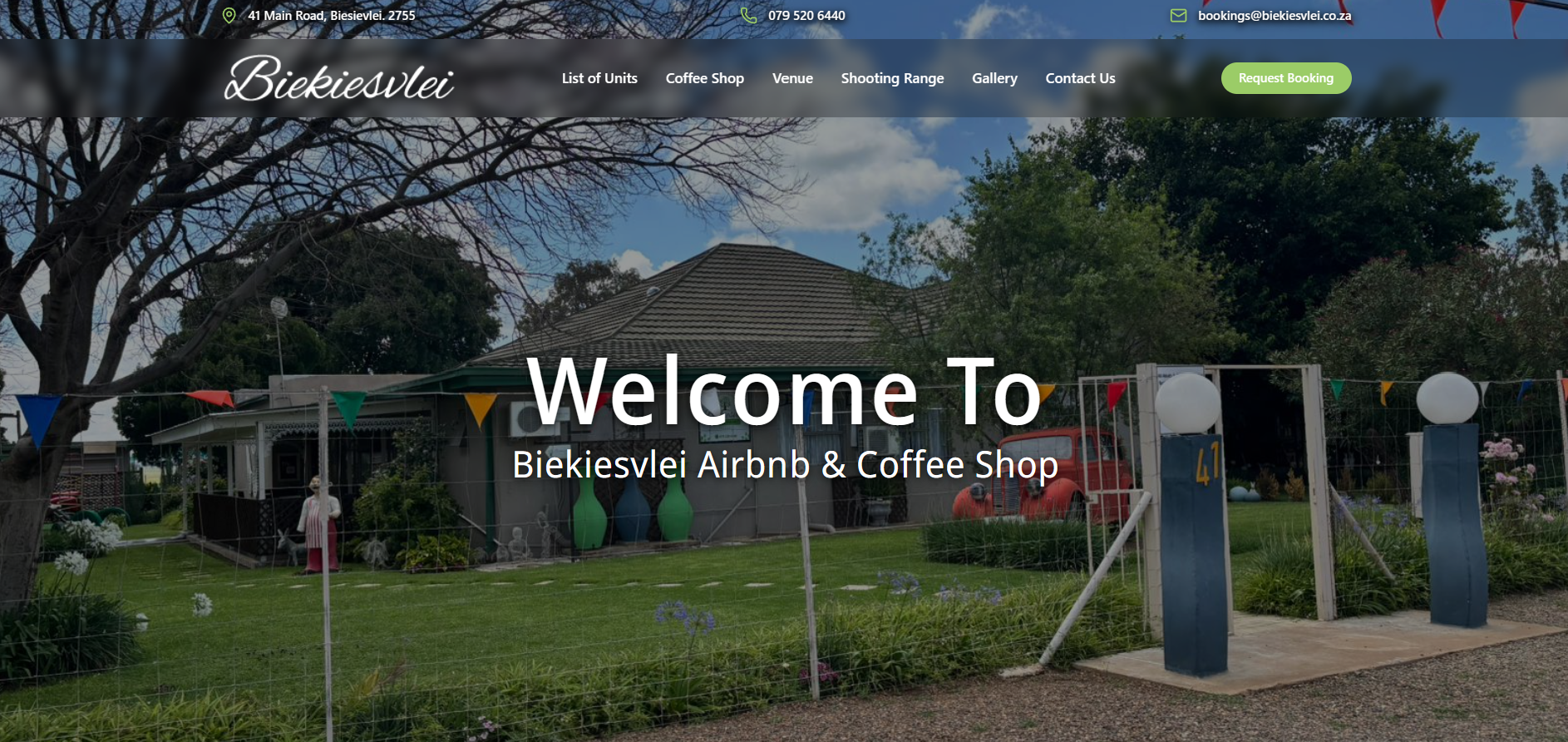 Biekiesvlei Guesthouse website preview