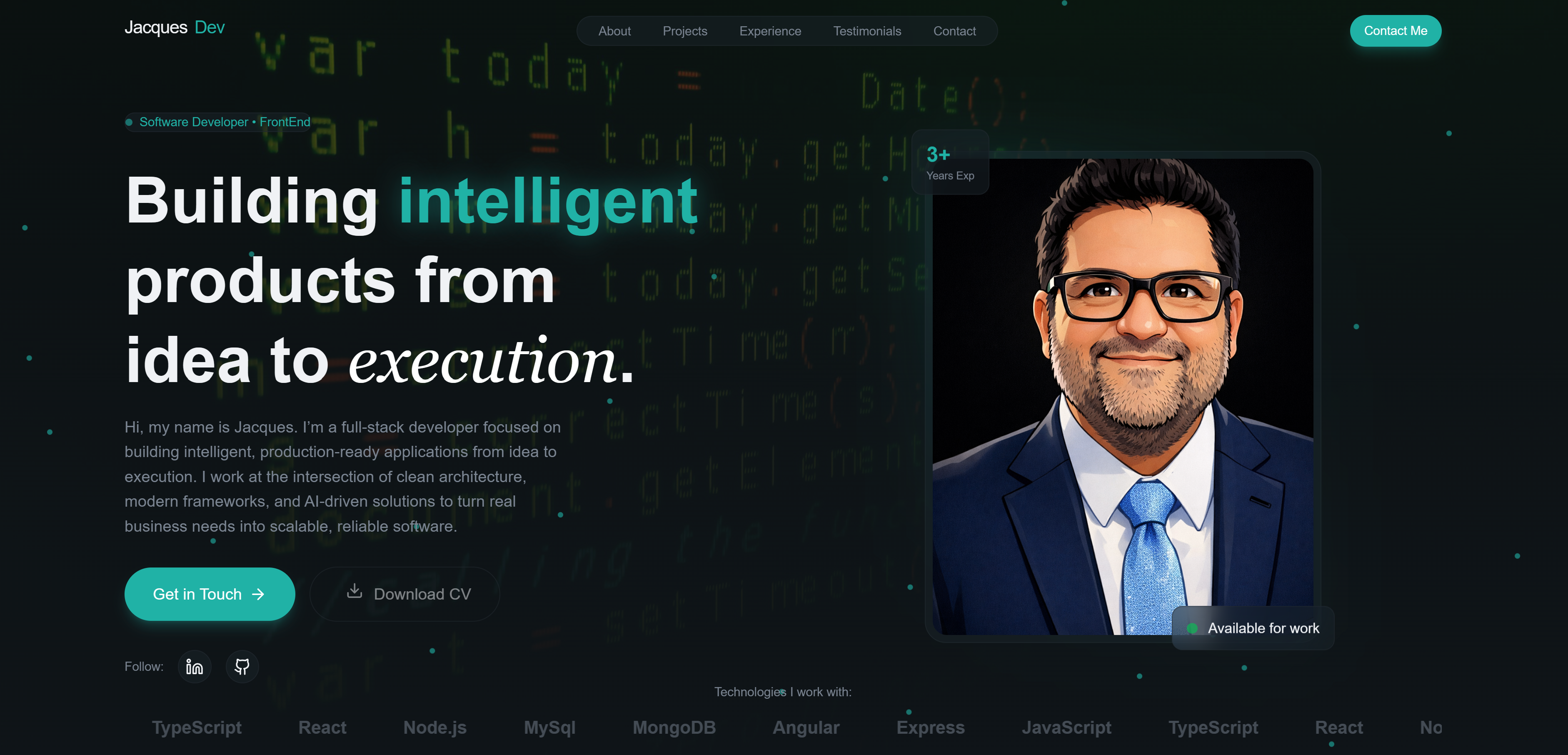 Creative portfolio website preview